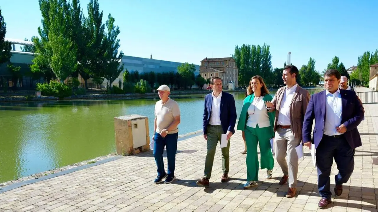Visita Canal de Castilla Medina de Rioseco actuaciones Plan Sostenibilidad Turistica Diputacion Valladolid