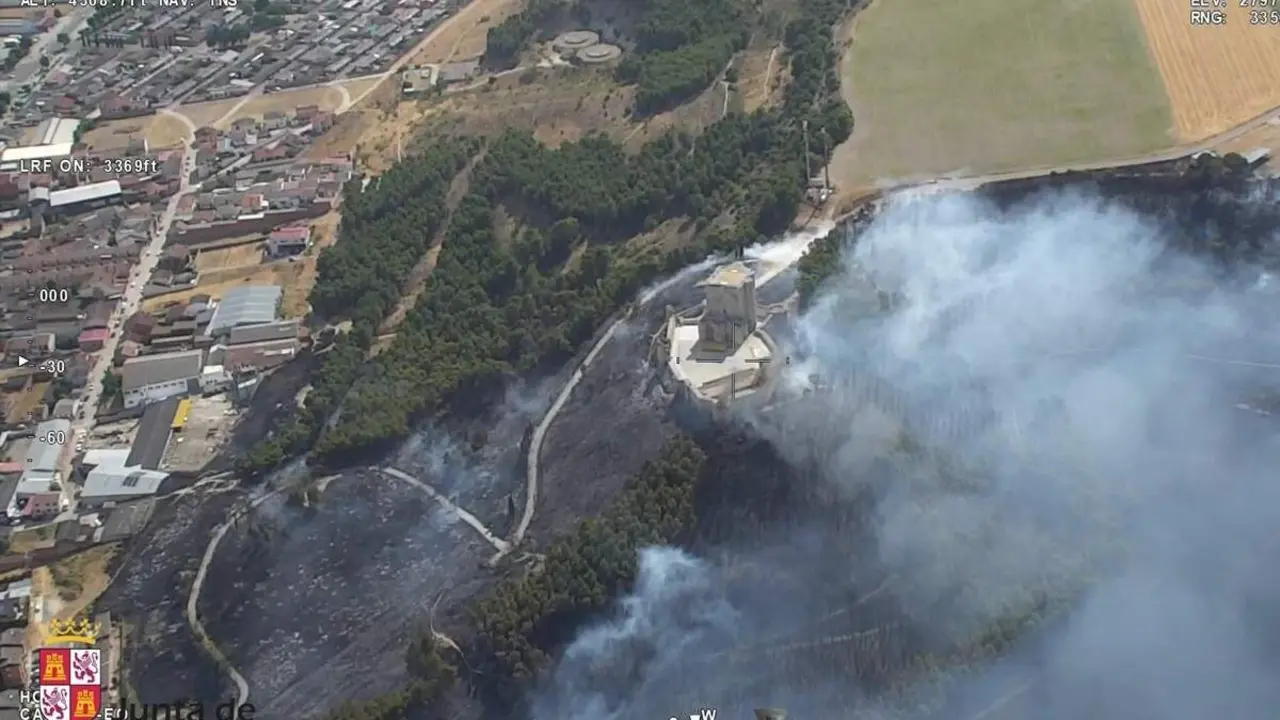 Incendio forestal Iscar nivel 2 gravedad amenaza poblacion castillo