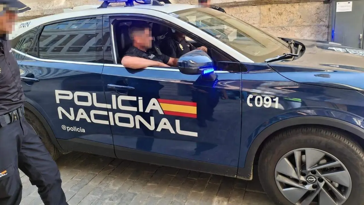 Agentes y coche patrulla Policia Nacional persecucion ladrones robo Valladolid sucesos