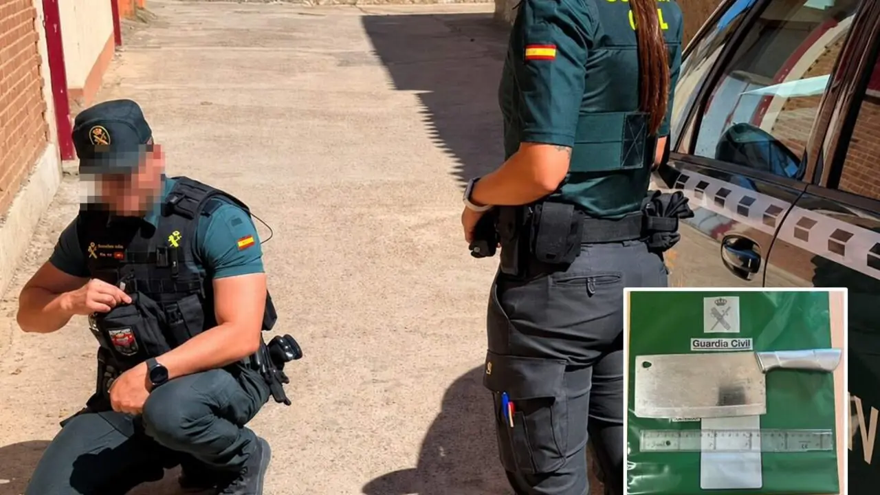 Agentes Guardia Civil cuchillo carnicero amenazas municipio Tierra de Campos provincia