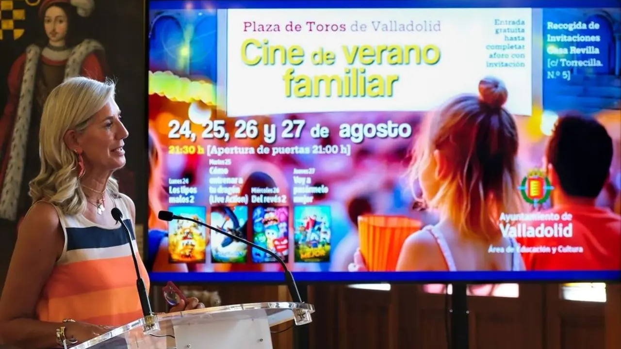 Presentacion segunda edicion ciclo cine verano familiar concejala Irene Carvajal Ayuntamiento Valladolid