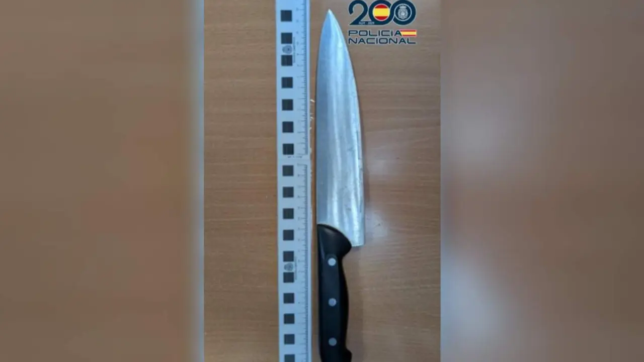 Intervenido cuchillo 21 centimetros hoja altercado vecinos mujer detenida Huerta del Rey sucesos